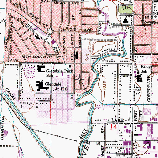 Topographic Map of Utahna, UT