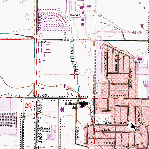Topographic Map of Valley Estates, UT