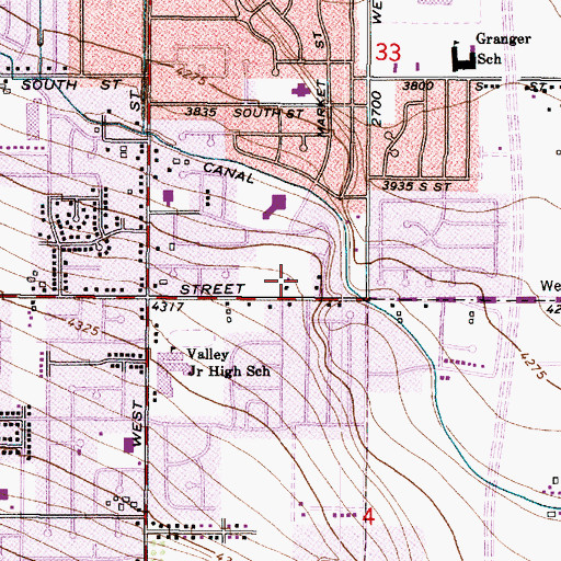 Topographic Map of Wannock, UT