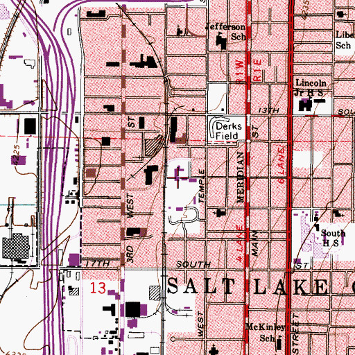 Topographic Map of West Temple Addition, UT