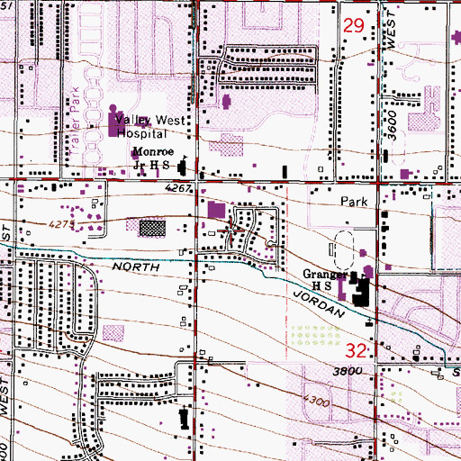 Topographic Map of Western Acres, UT