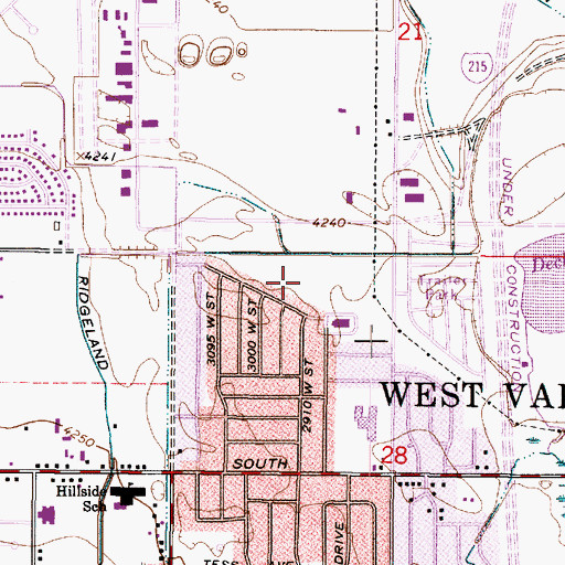 Topographic Map of Western Park, UT