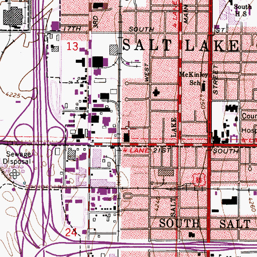 Topographic Map of Westwood Park, UT