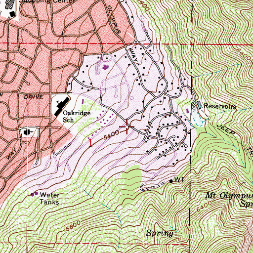 Topographic Map of Mount Olympus Cove, UT