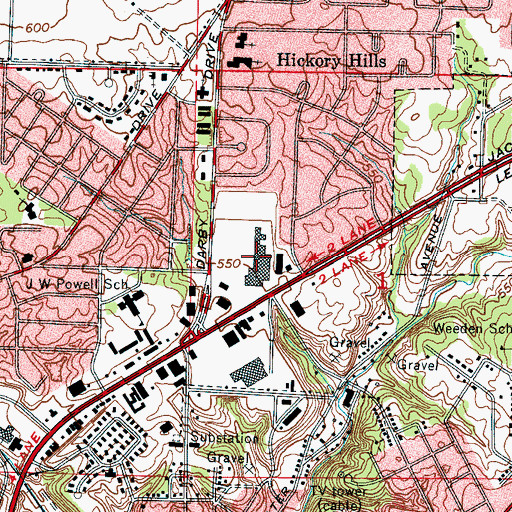 Topographic Map of Florence Plaza Shopping Center, AL