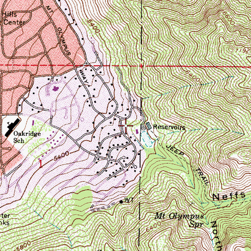 Topographic Map of White Hill Estates, UT