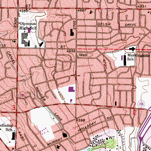 Topographic Map of Bevwood Acres, UT