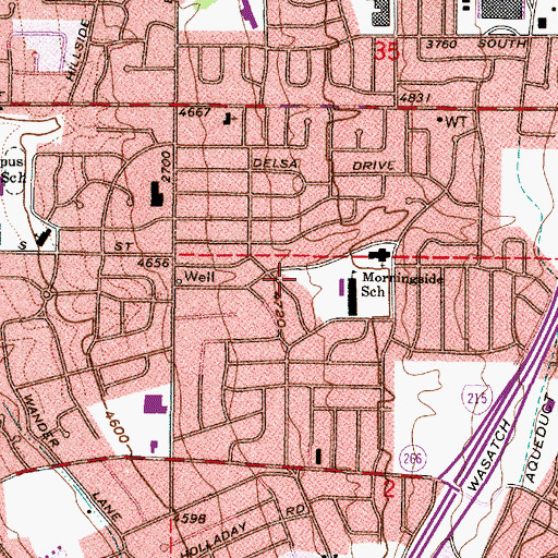 Topographic Map of Bev Wood Estates, UT