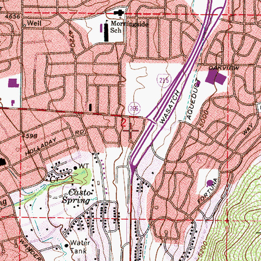 Topographic Map of Bonnie View, UT