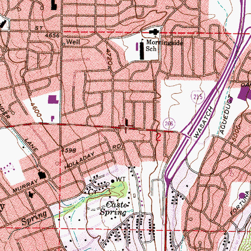 Topographic Map of Holladay Hills, UT