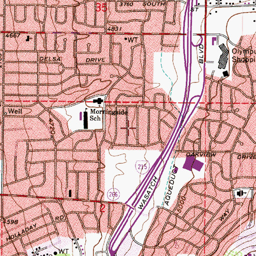 Topographic Map of Majestic Heights, UT