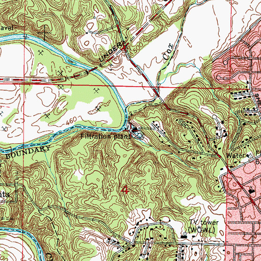 Topographic Map of Florence Water Treatment Plant, AL