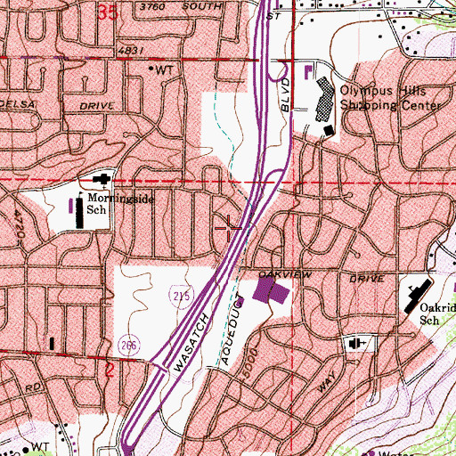 Topographic Map of Maywood Hills, UT