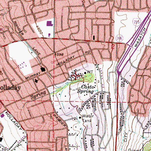 Topographic Map of Spring Creek, UT