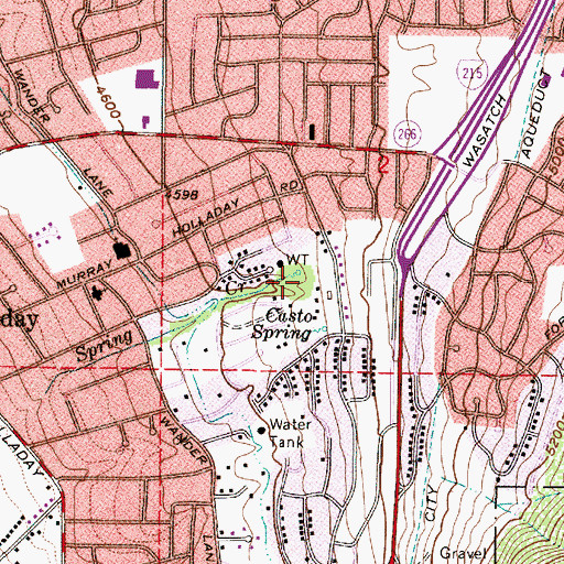 Topographic Map of Spring Creek Estates, UT