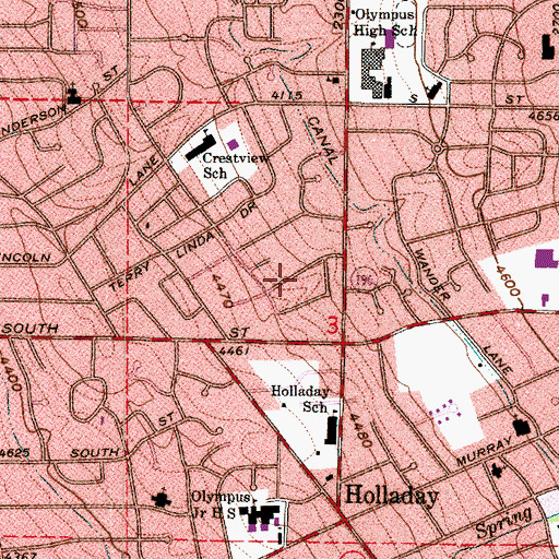 Topographic Map of Briarwood Estates, UT