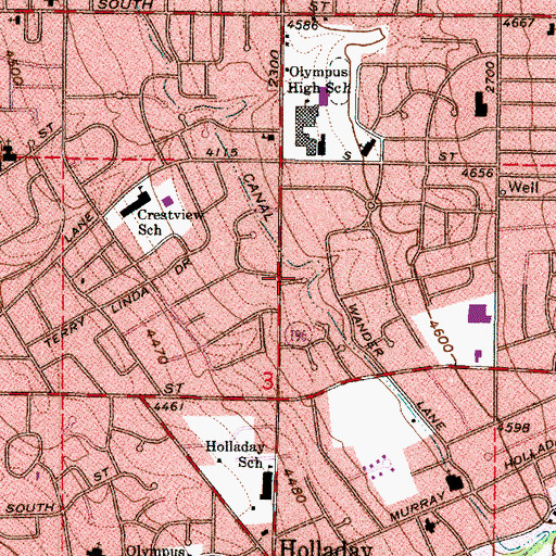 Topographic Map of Florence Hollow, UT