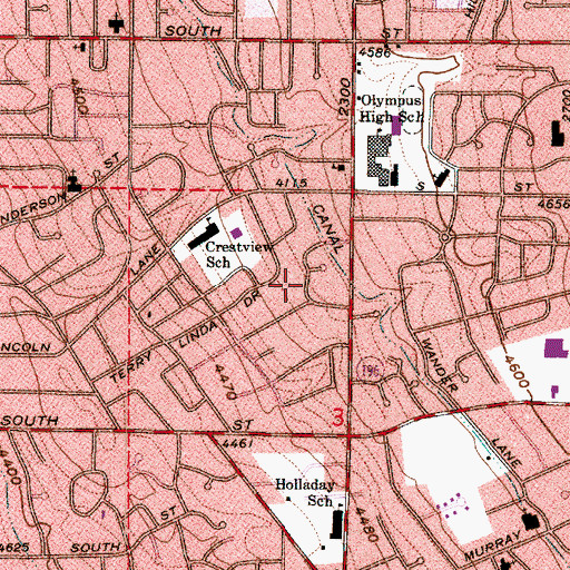 Topographic Map of Orchard Gardens, UT