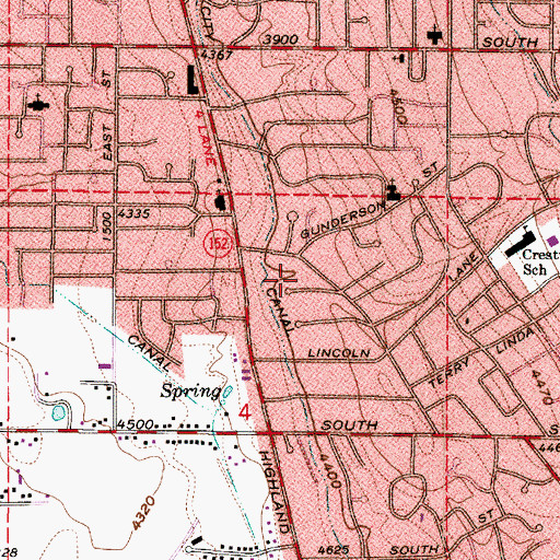 Topographic Map of Boulevard, UT