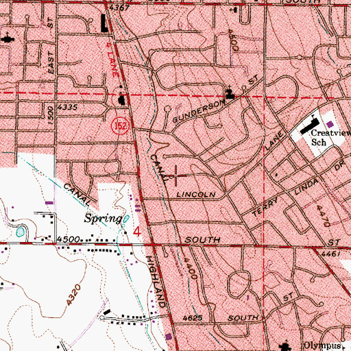 Topographic Map of C Barton Grover, UT
