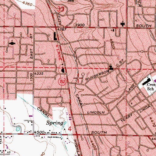 Topographic Map of Carters Circle, UT