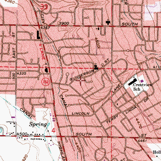 Topographic Map of Elm Wood, UT