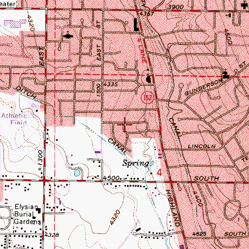 Topographic Map of Fuller Gardens, UT