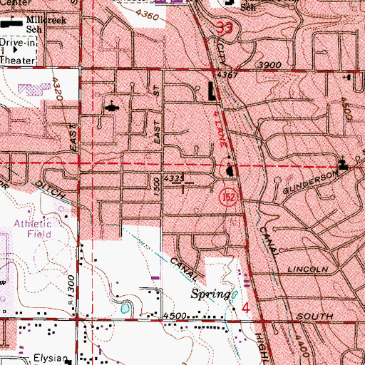 Topographic Map of Highland Drive Park, UT
