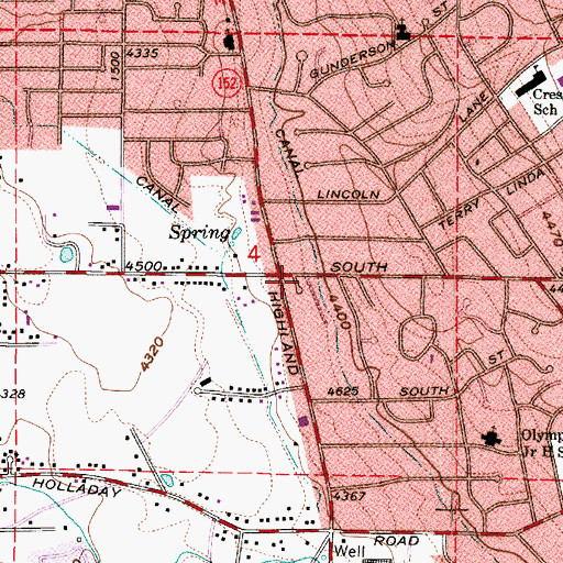 Topographic Map of Holladay Circle, UT