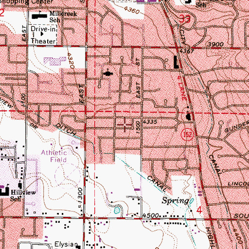 Topographic Map of Park Central, UT