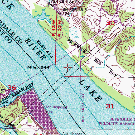Topographic Map of Foster Mill (historical), AL