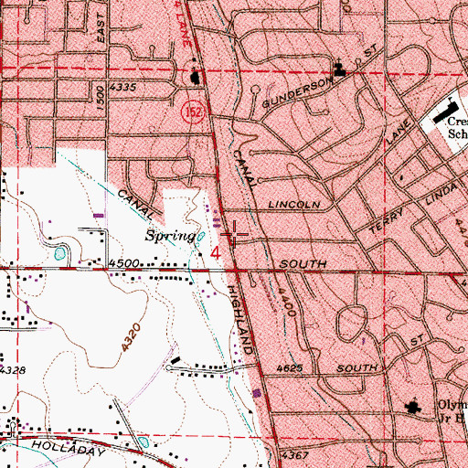 Topographic Map of Rustic Acres, UT