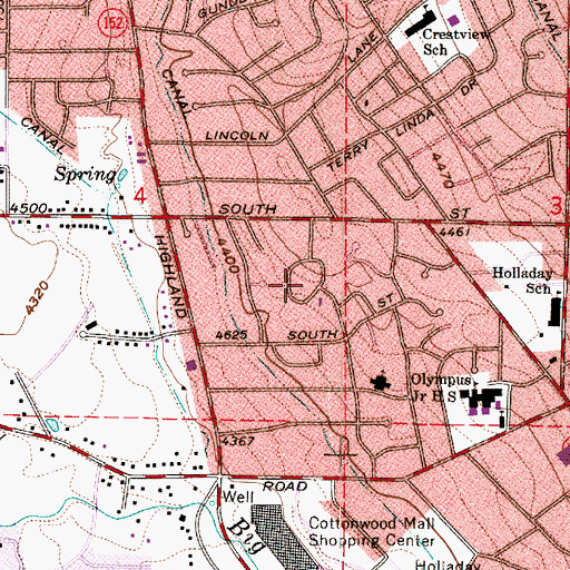 Topographic Map of Suncrest Park, UT