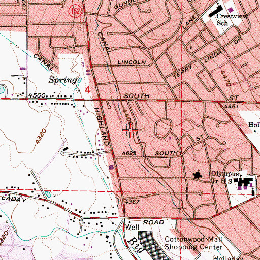 Topographic Map of Wellington Circle, UT