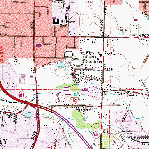 Topographic Map of Brookwood, UT