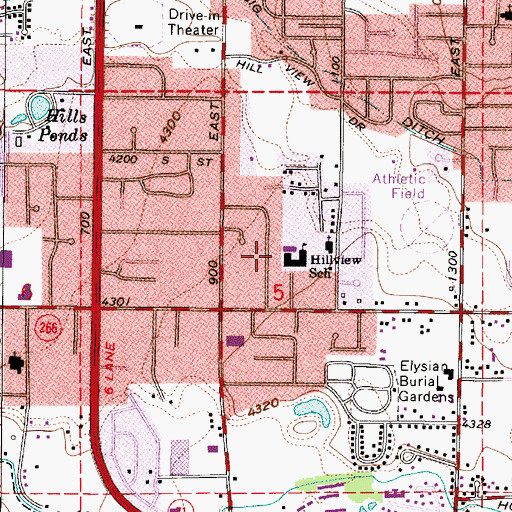 Topographic Map of Garden Acres, UT