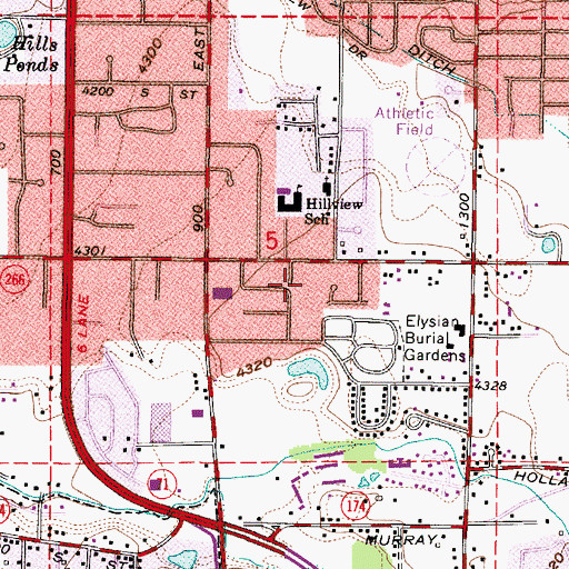 Topographic Map of Villas of Country Lane, UT
