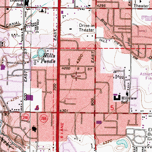Topographic Map of Vista Village, UT