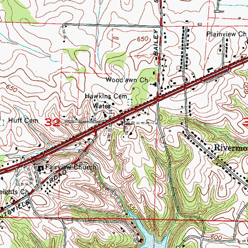 Topographic Map of Four Mile School (historical), AL