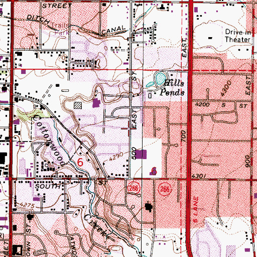 Topographic Map of Hill Acres, UT