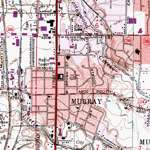Topographic Map of Murray Hill Gardens, UT