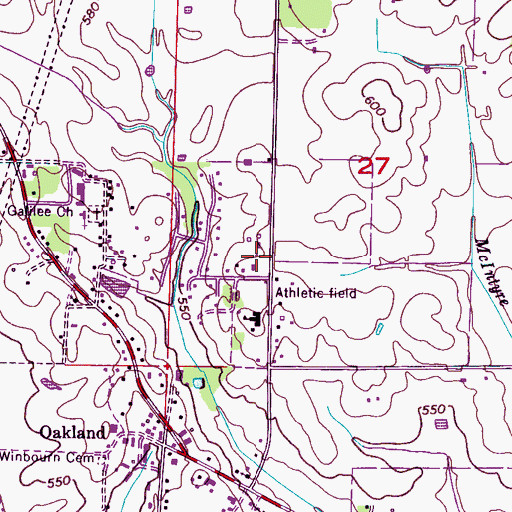 Topographic Map of Glen Oaks, AL