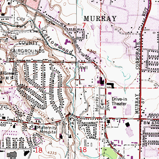 Topographic Map of Murray Park Cove, UT