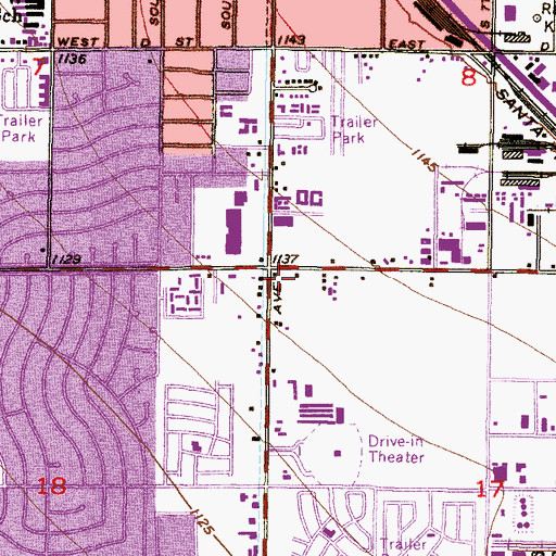 Topographic Map of Glendale Community Park, AZ