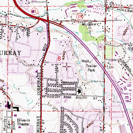 Topographic Map of Huff Acres, UT