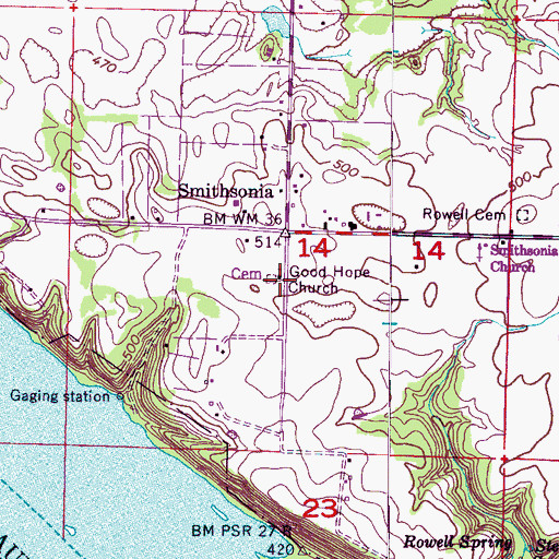 Topographic Map of Good Hope School (historical), AL