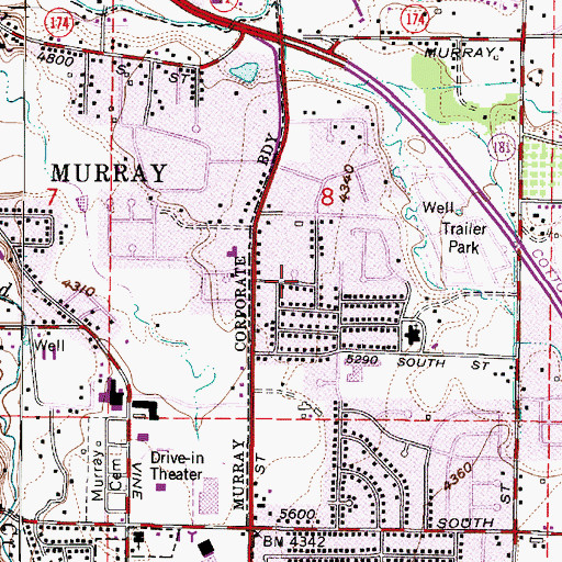 Topographic Map of Mountain View Orchard Heights, UT