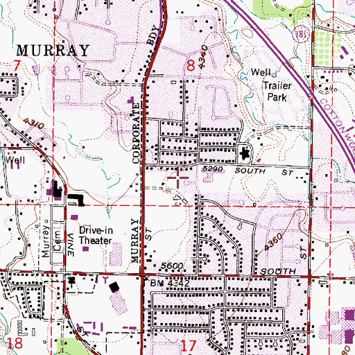 Topographic Map of Twin Peaks Circle, UT