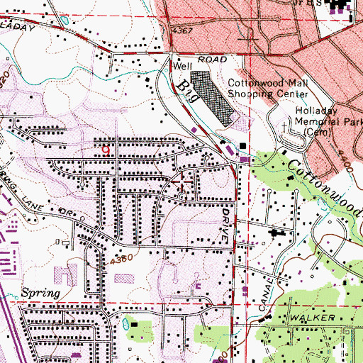 Topographic Map of Cottonwood Meadows, UT