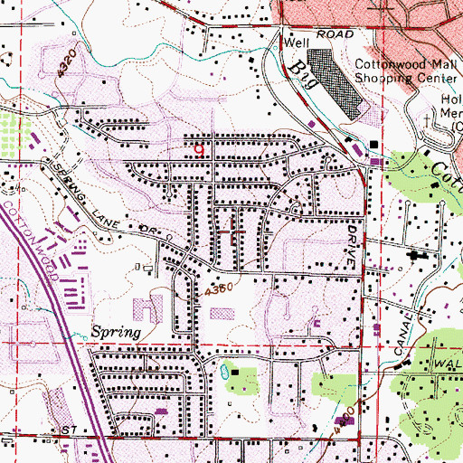 Topographic Map of Cottonwood Meadows Estates, UT